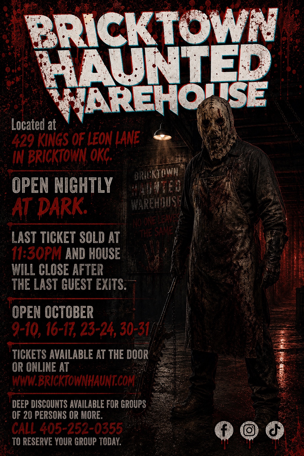Bricktown Haunted Warehouse 2026 event poster